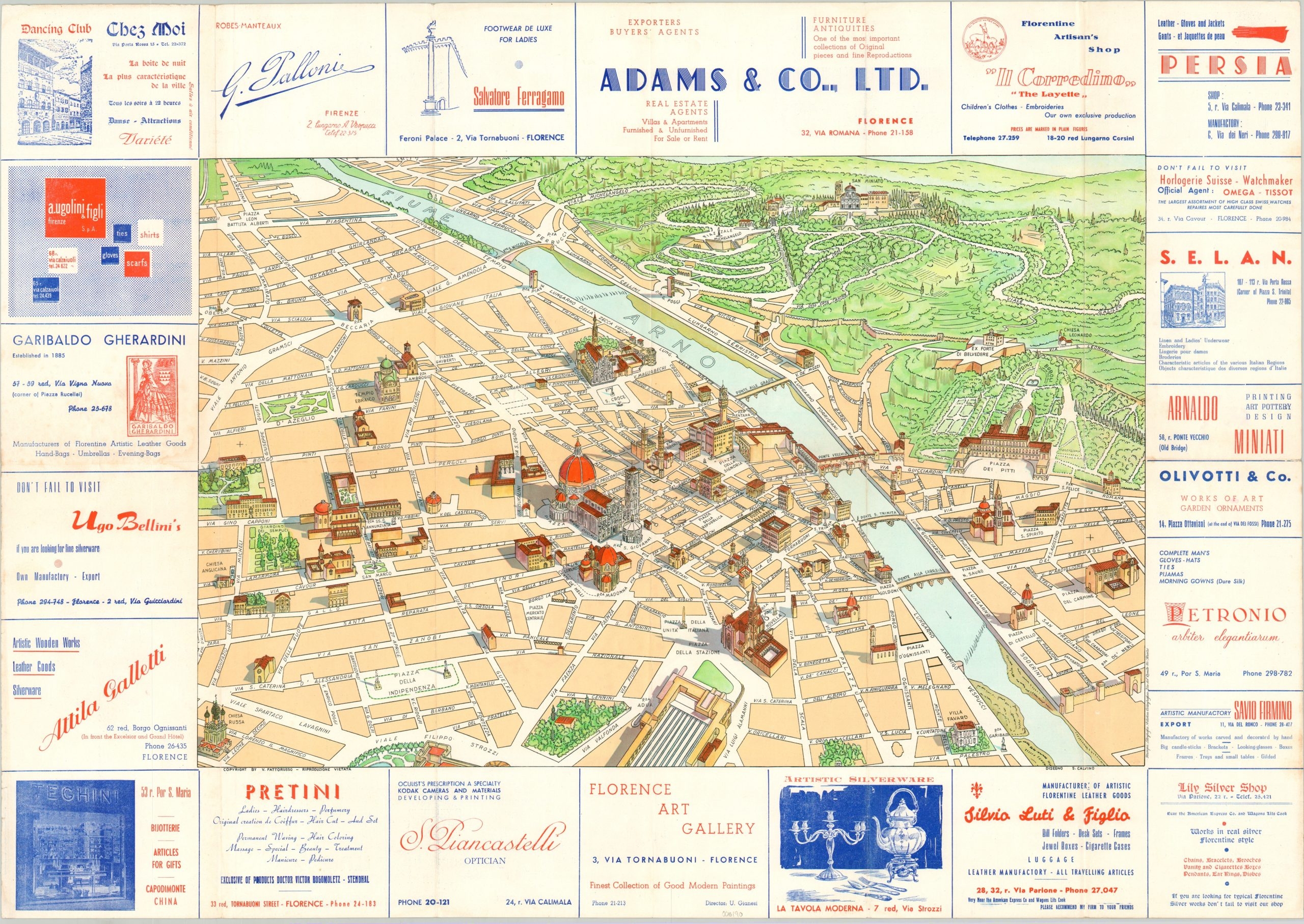 Monumental Map Of Florence And Road Map Of Italy Curtis Wright Maps Monumental Map Of Florence And Road Map Of Italy Curtis Wright Maps