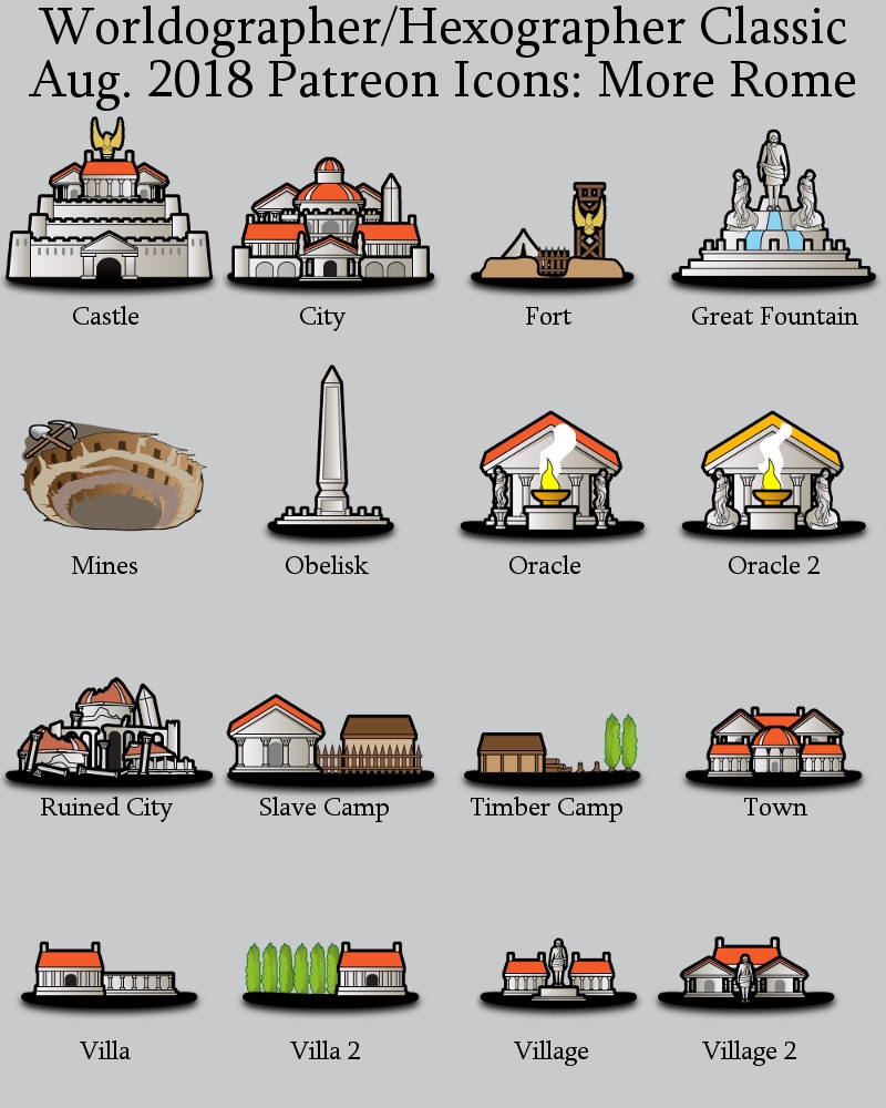 More Roman Classic World Map Icons Patreon Inkwell Ideas