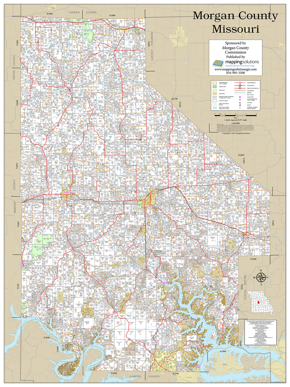 Morgan County Missouri 2026 Wall Map Mapping Solutions