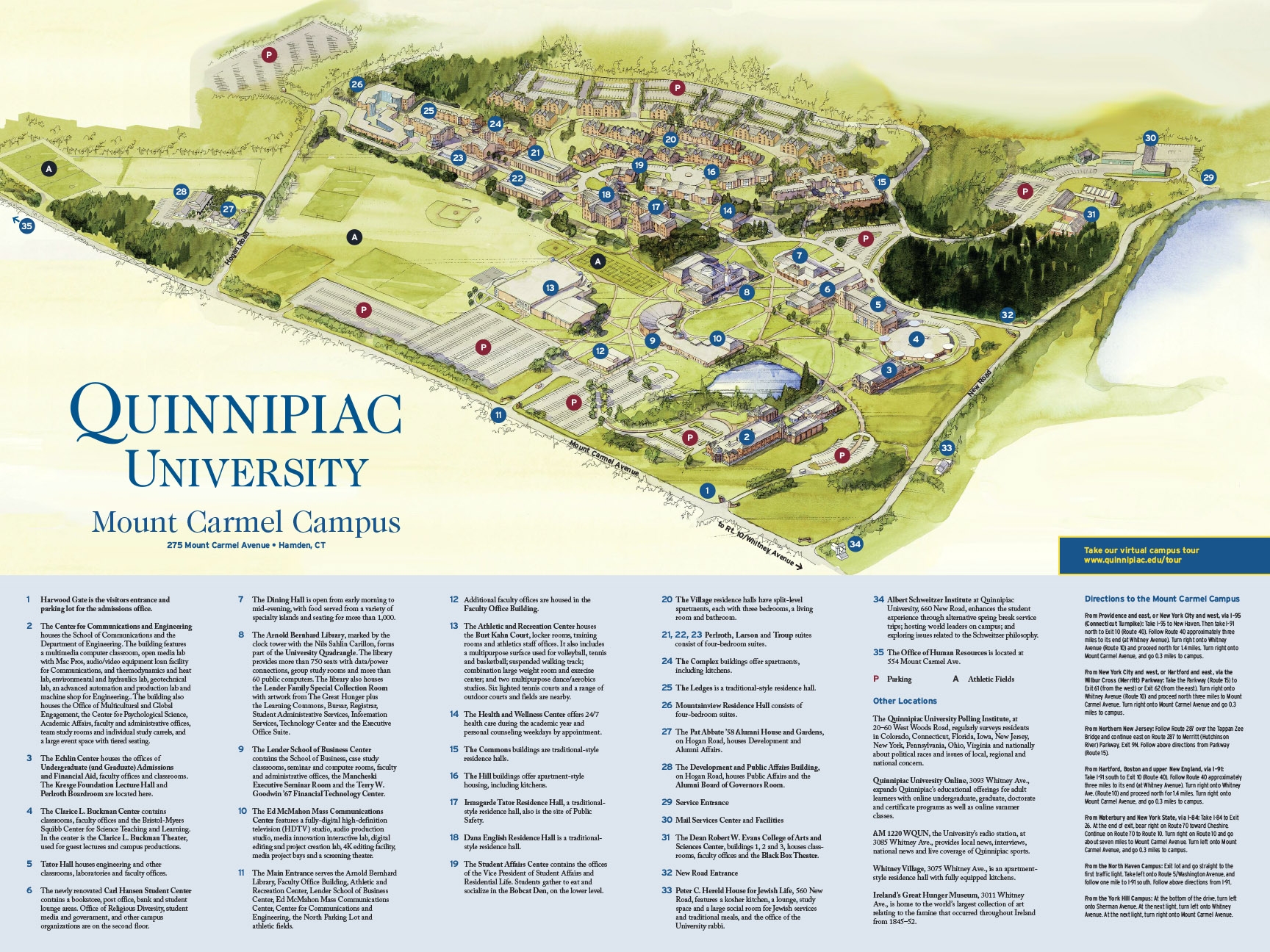 Mount Carmel Campus Map Quinnipiac University Connecticut Thea s World