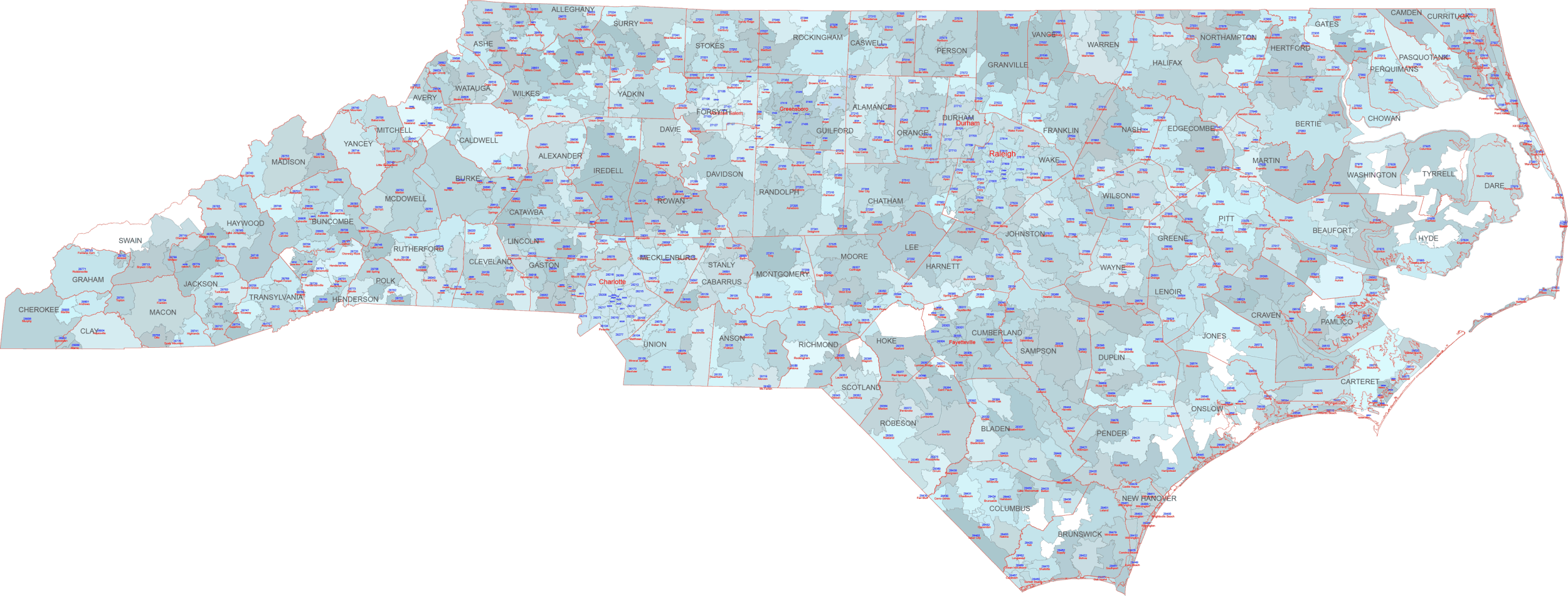 nc county map with zip codes nc county map with zip codes