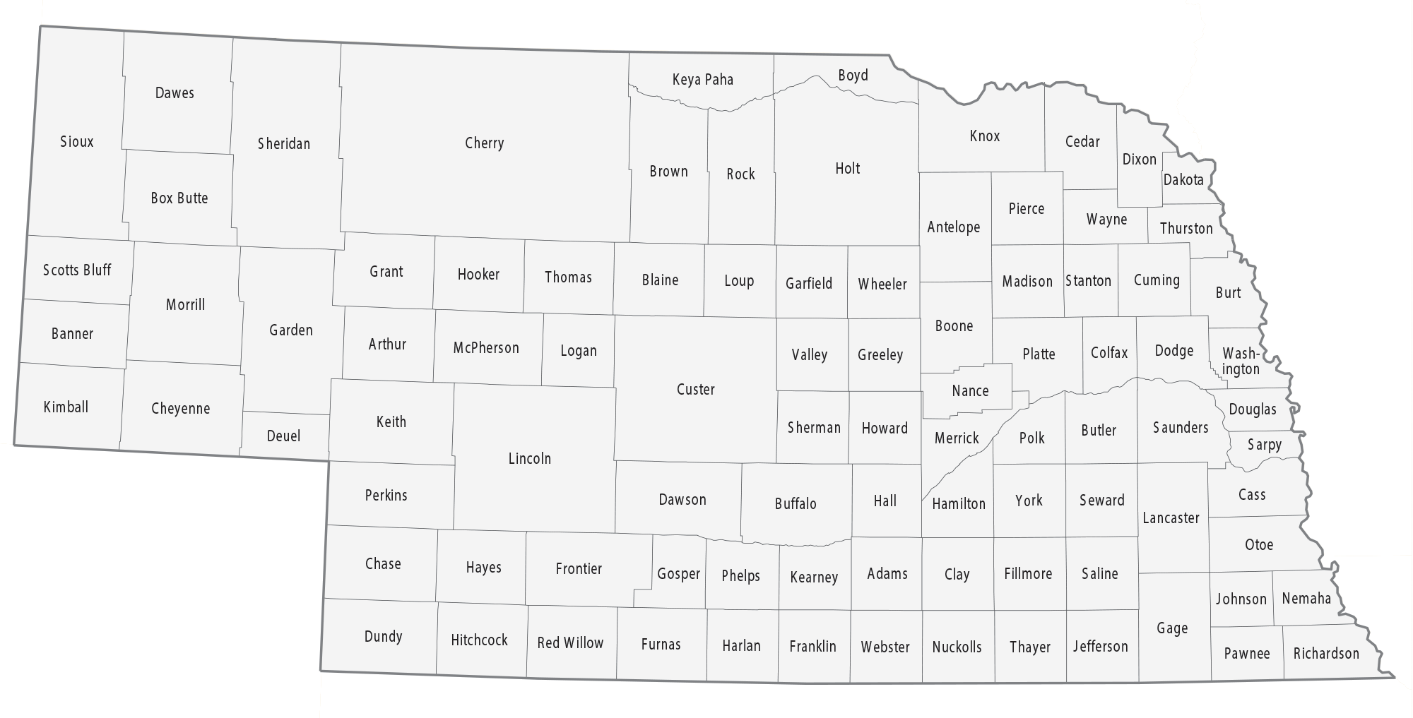 Nebraska County Map GIS Geography Nebraska County Map GIS Geography