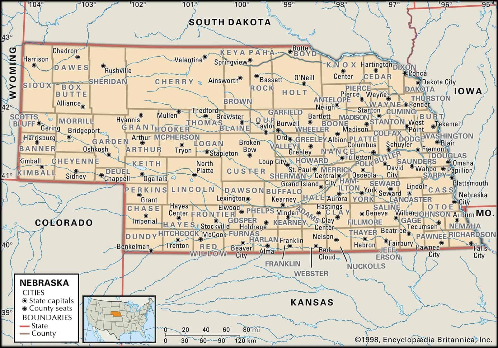 nebraska map by county nebraska map by county