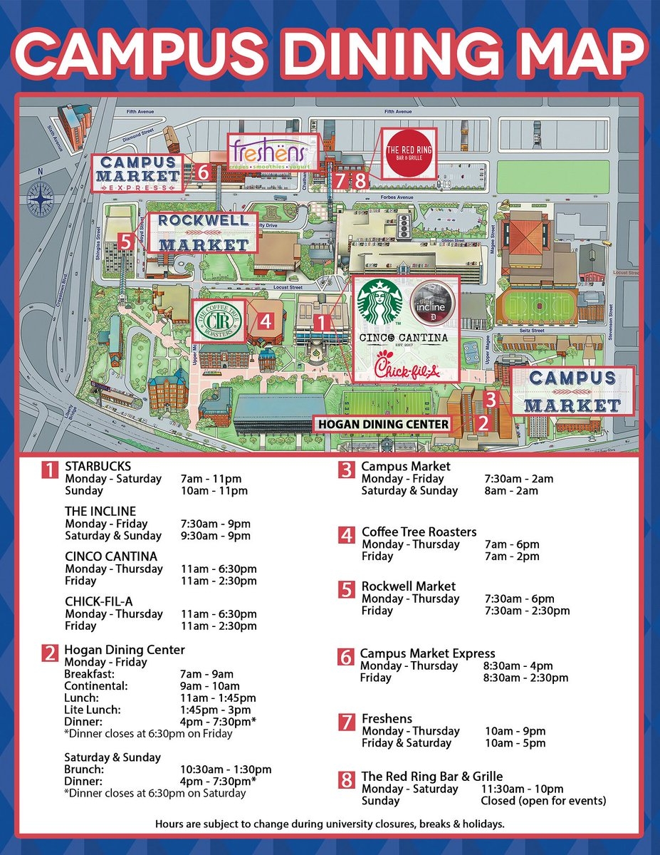 Need A Map Of Where To Eat On Campus Here You Go DuquesneDining DuquesneUniversity