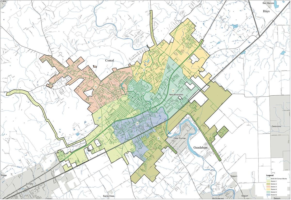New Braunfels City Council Gives Initial Thumbs Up To New District Map Second Reading Set For Monday Community Alert Herald zeitung
