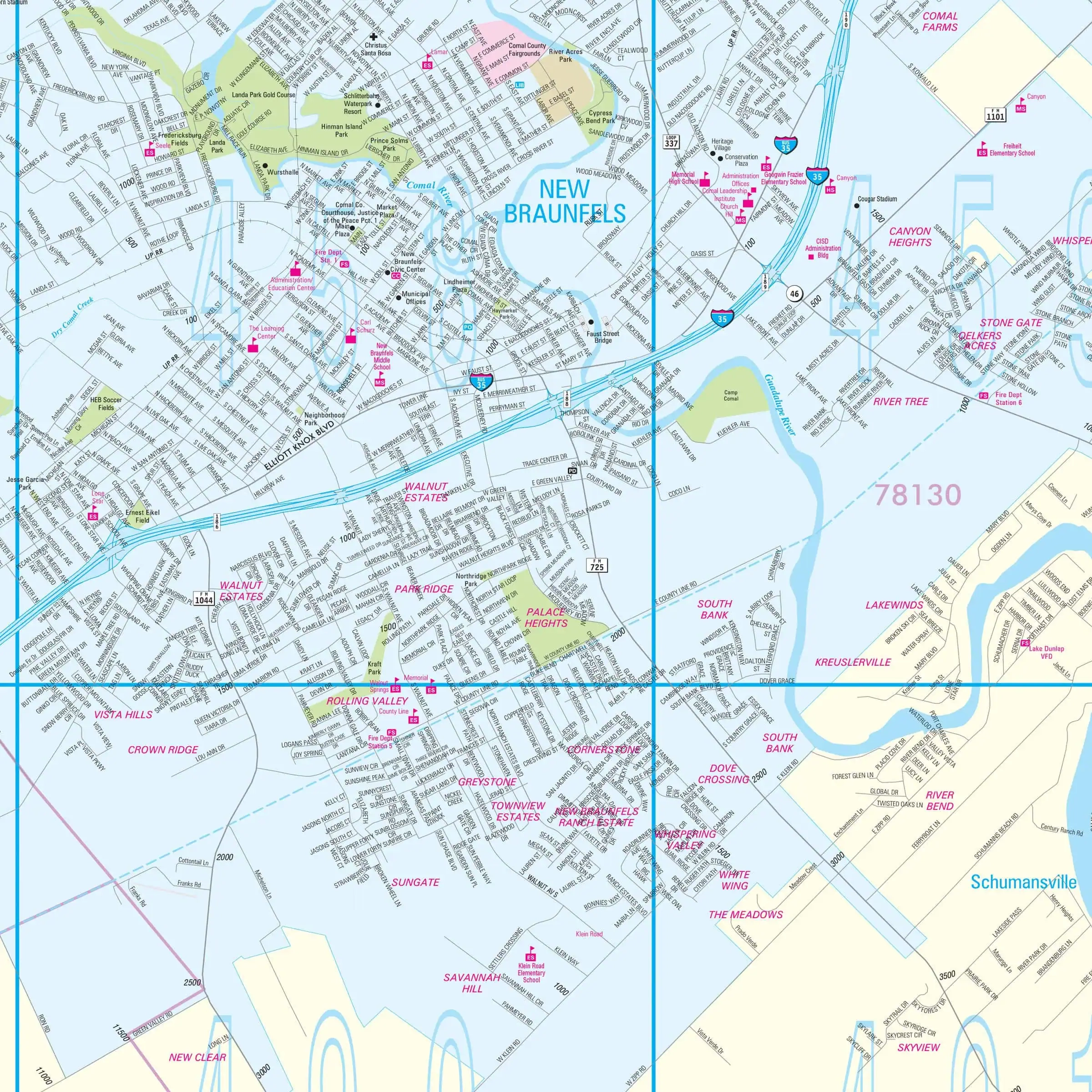 new braunfels city map