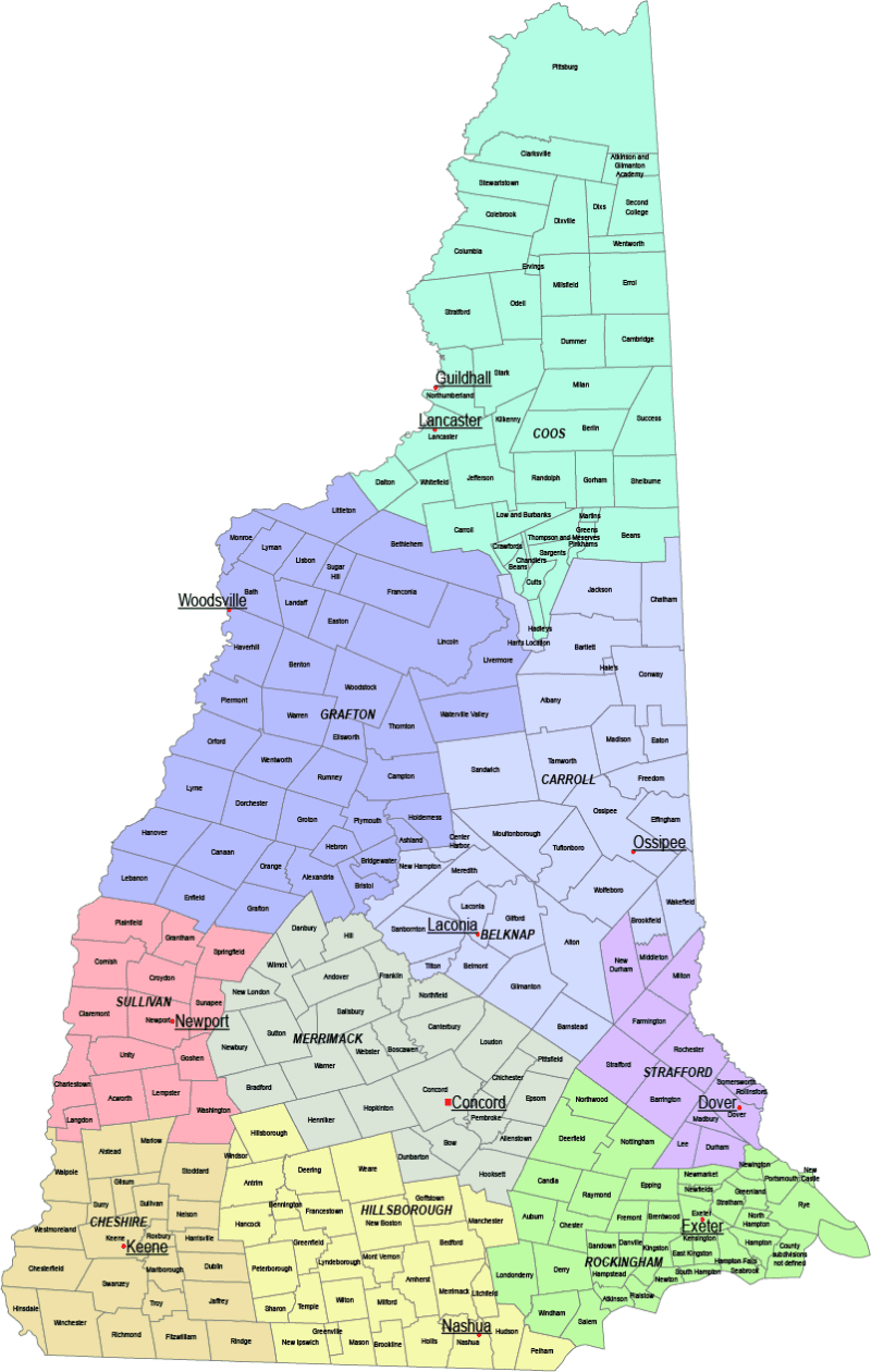 map of new hampshire counties