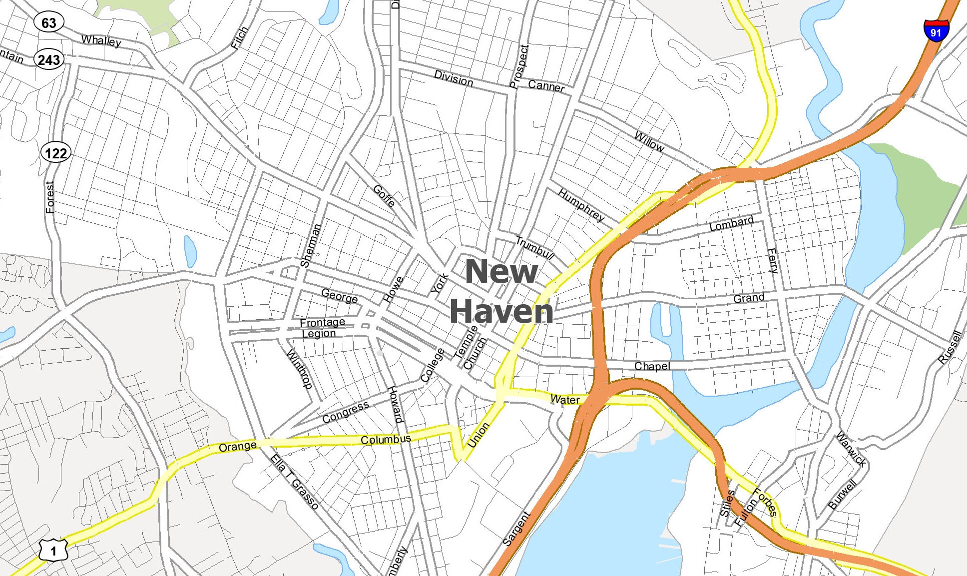 New Haven Connecticut Map GIS Geography