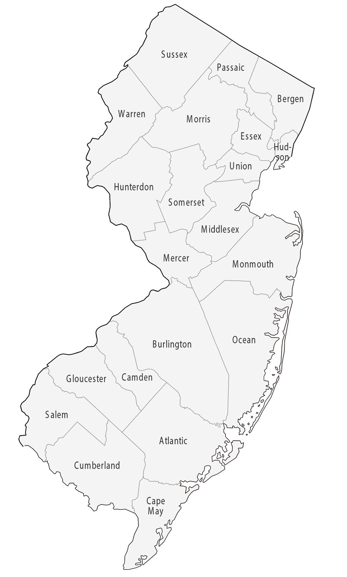 counties in new jersey map counties in new jersey map