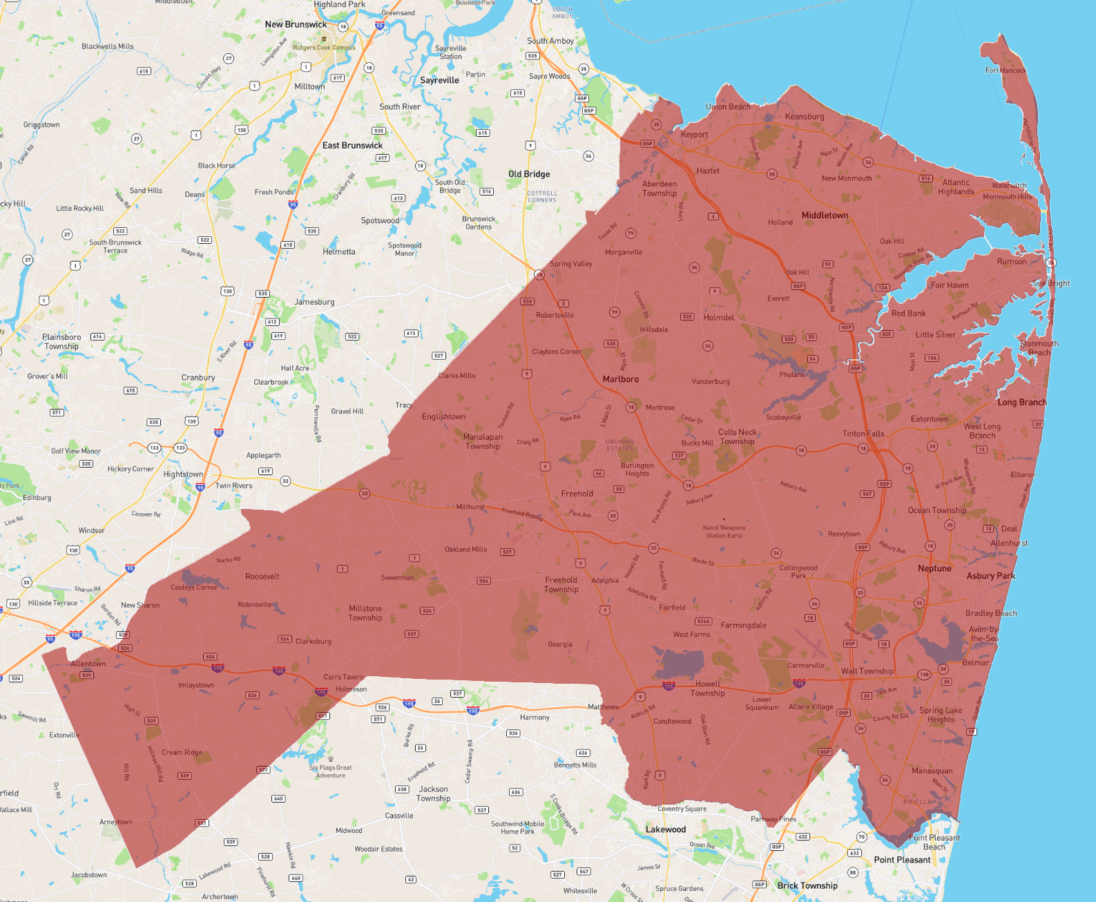 new jersey monmouth county map