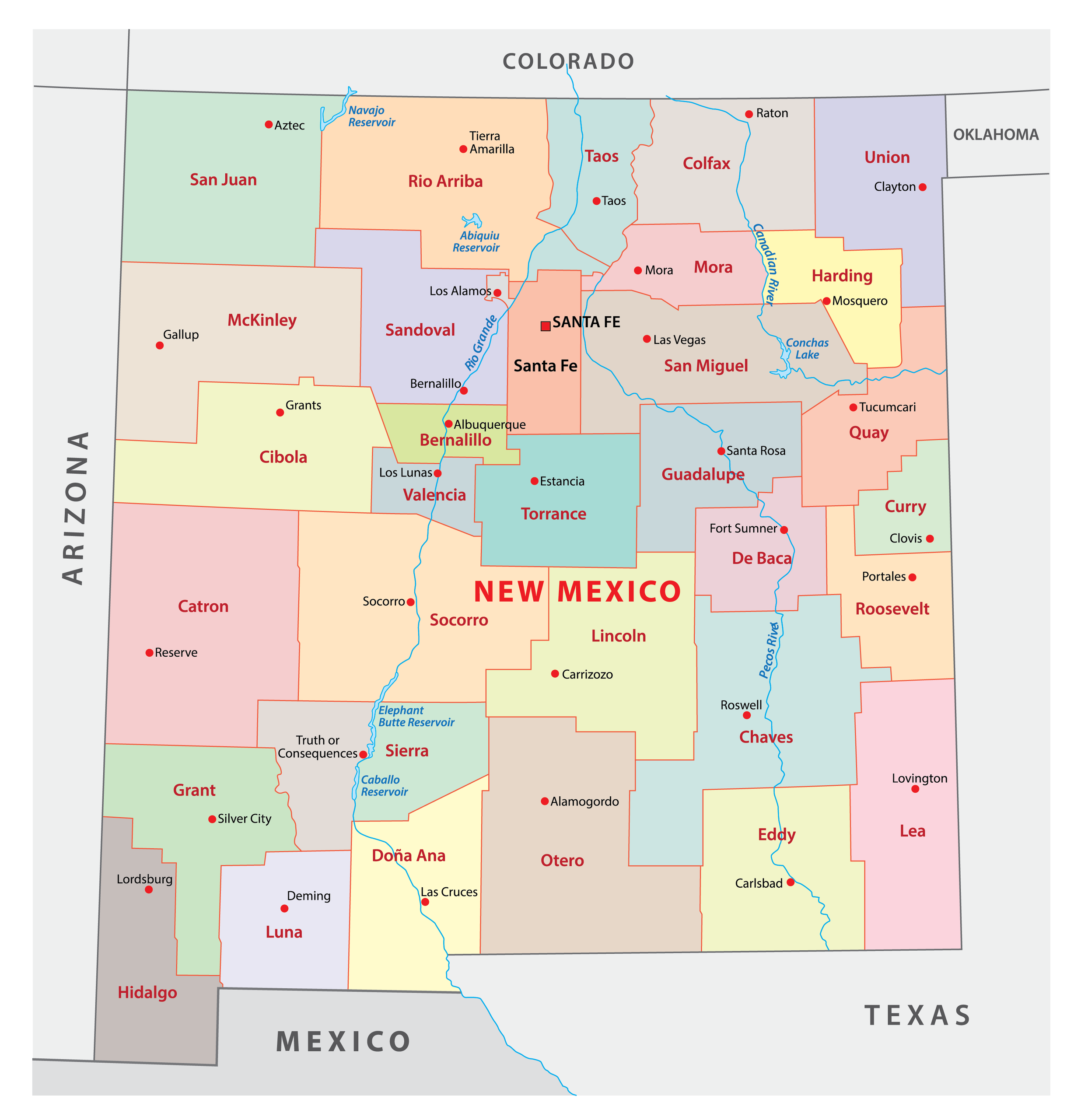 map of new mexico cities