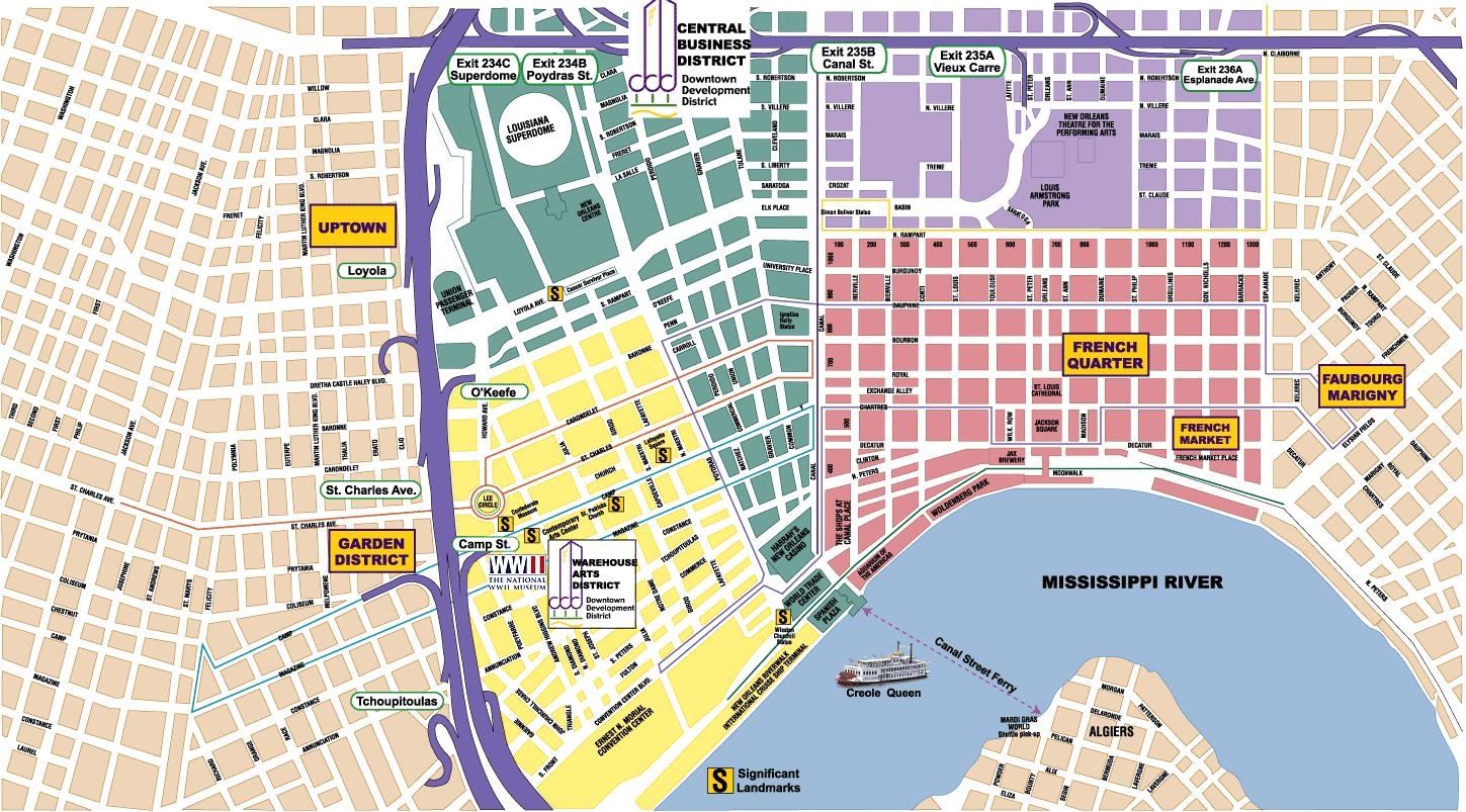 New Orleans Area Maps On The Town New Orleans Area Maps On The Town