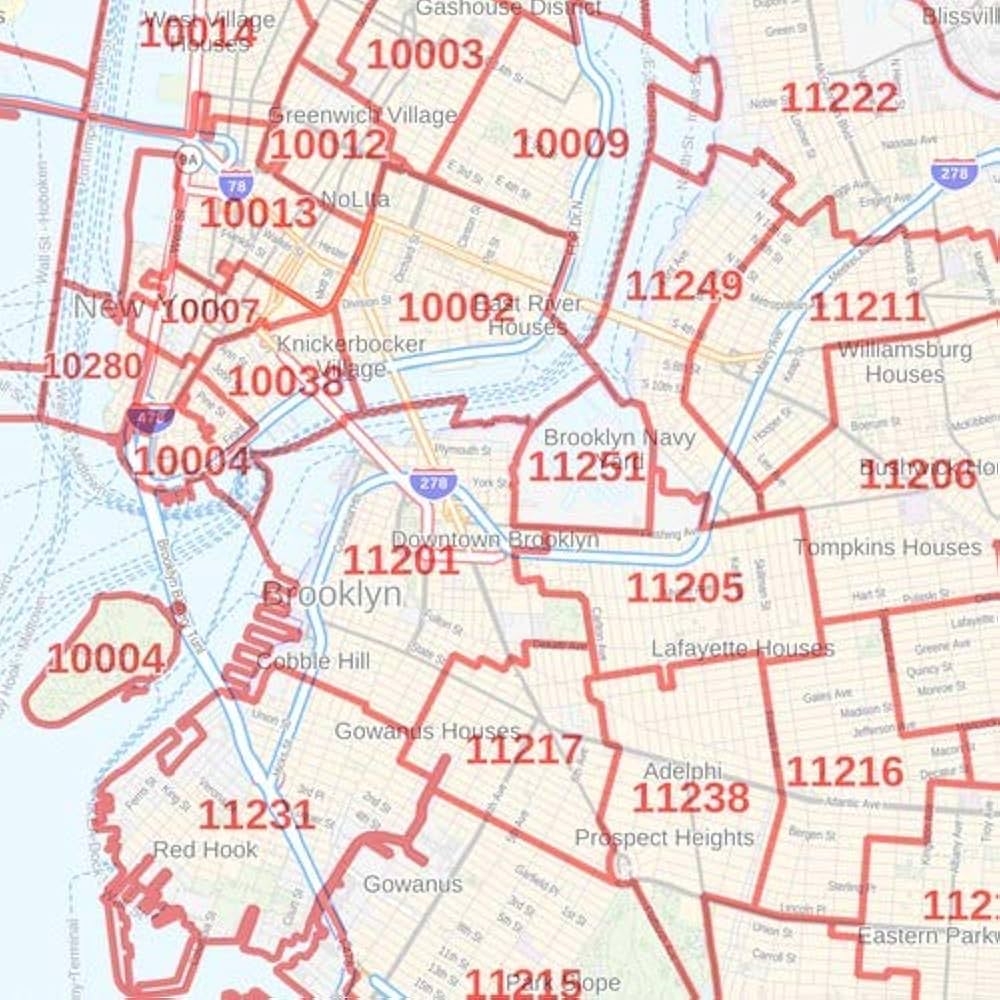 New York City New York Zip Codes 36 X 48 Laminated Wall Map Buy Online At Best Price In KSA Souq Is Now Amazon sa Home