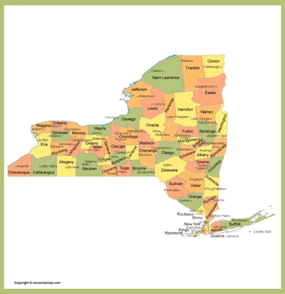 New York County Map Map Of NY Counties And Cities 
