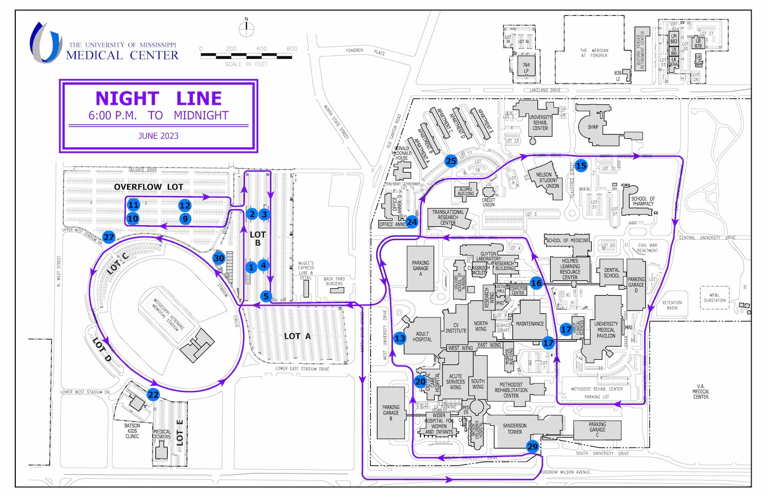 Night Line Shuttle Route And Stops University Of Mississippi Medical Center Night Line Shuttle Route And Stops University Of Mississippi Medical Center