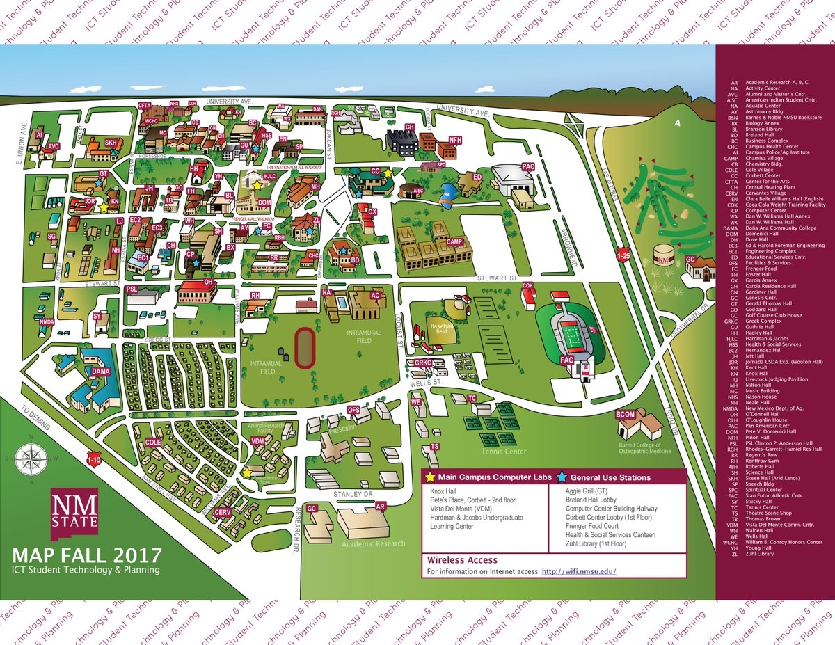 NMSU Campus Map NMSU