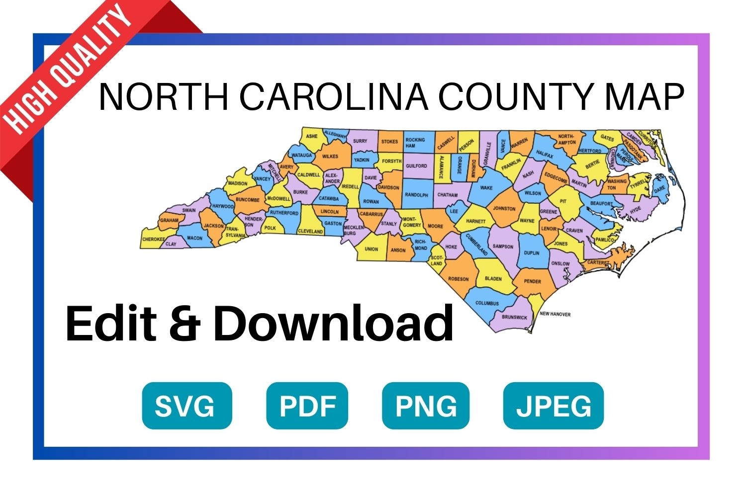 map of counties nc map of counties nc