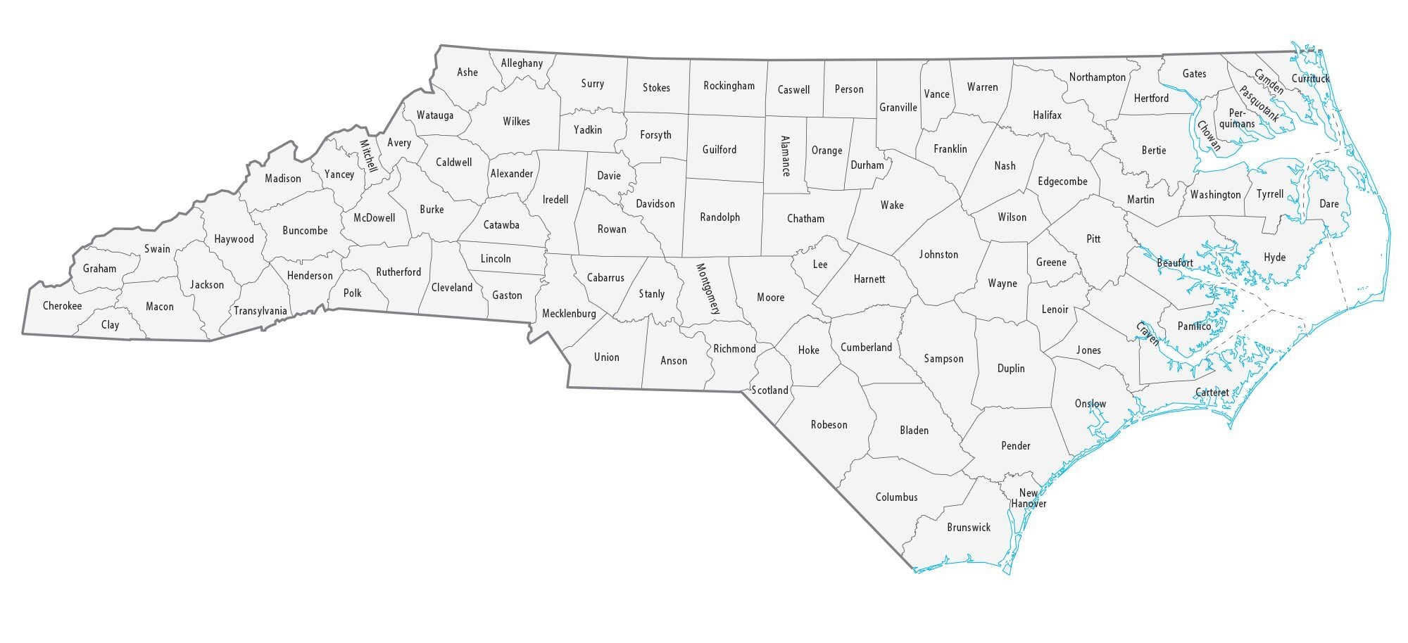 North Carolina County Map GIS Geography