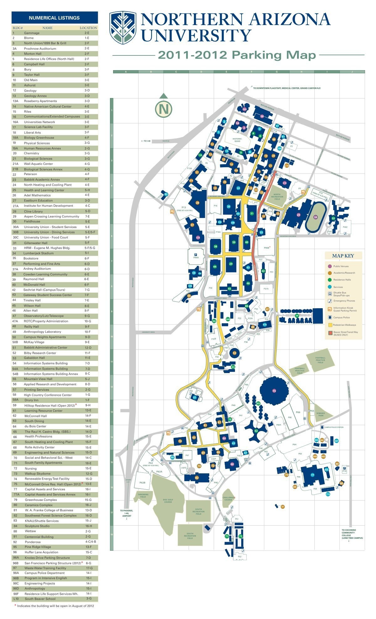 nau campus map flagstaff