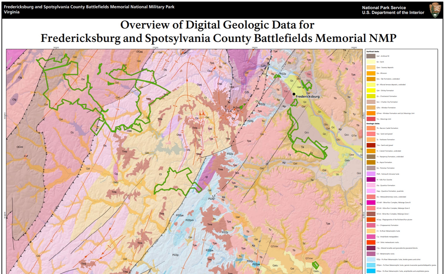 NPS Geodiversity Atlas Fredericksburg And Spotsylvania National Military Park Virginia U S National Park Service 