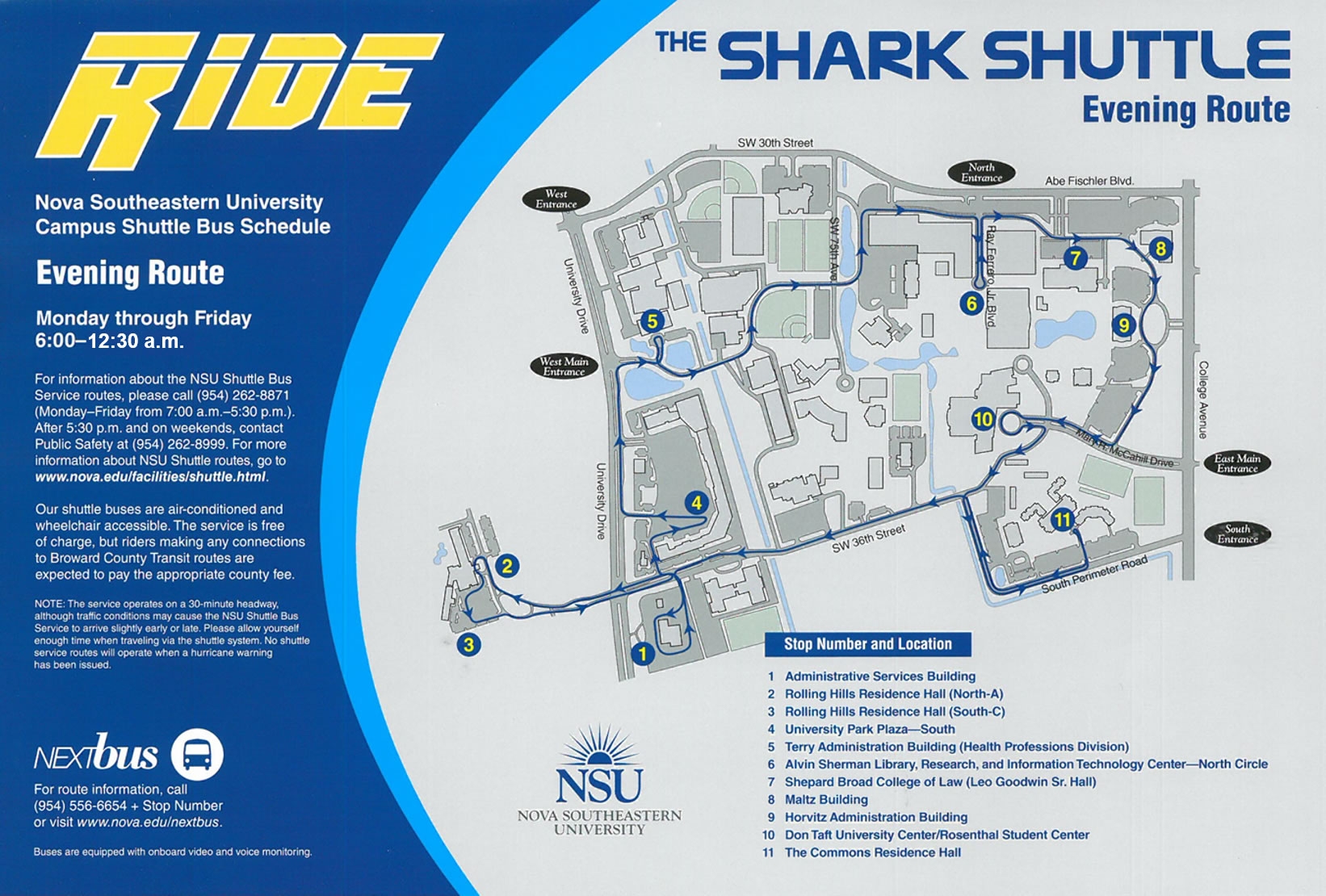 NSU Shuttle Route Changes Effective April 18 NSU Newsroom
