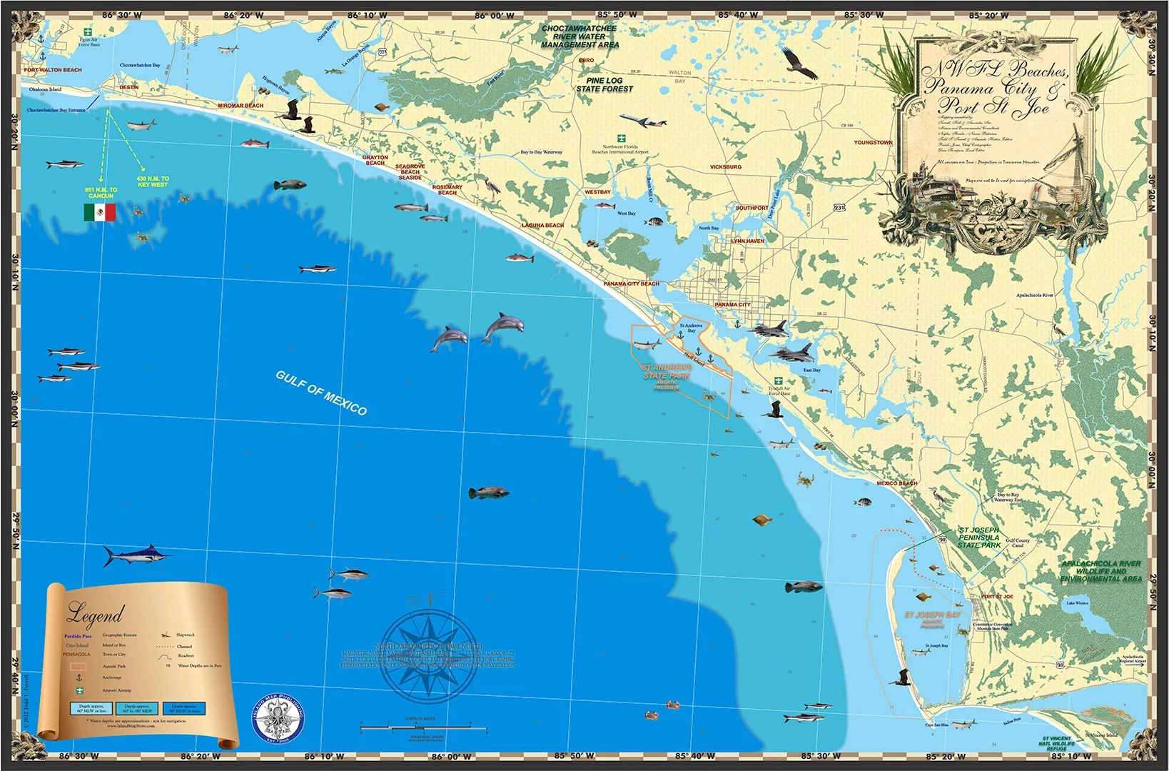 panama city beach map