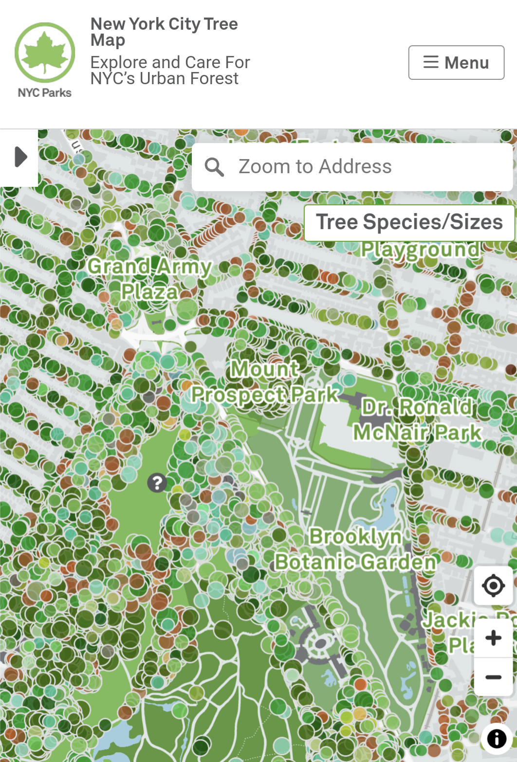 new york city tree map