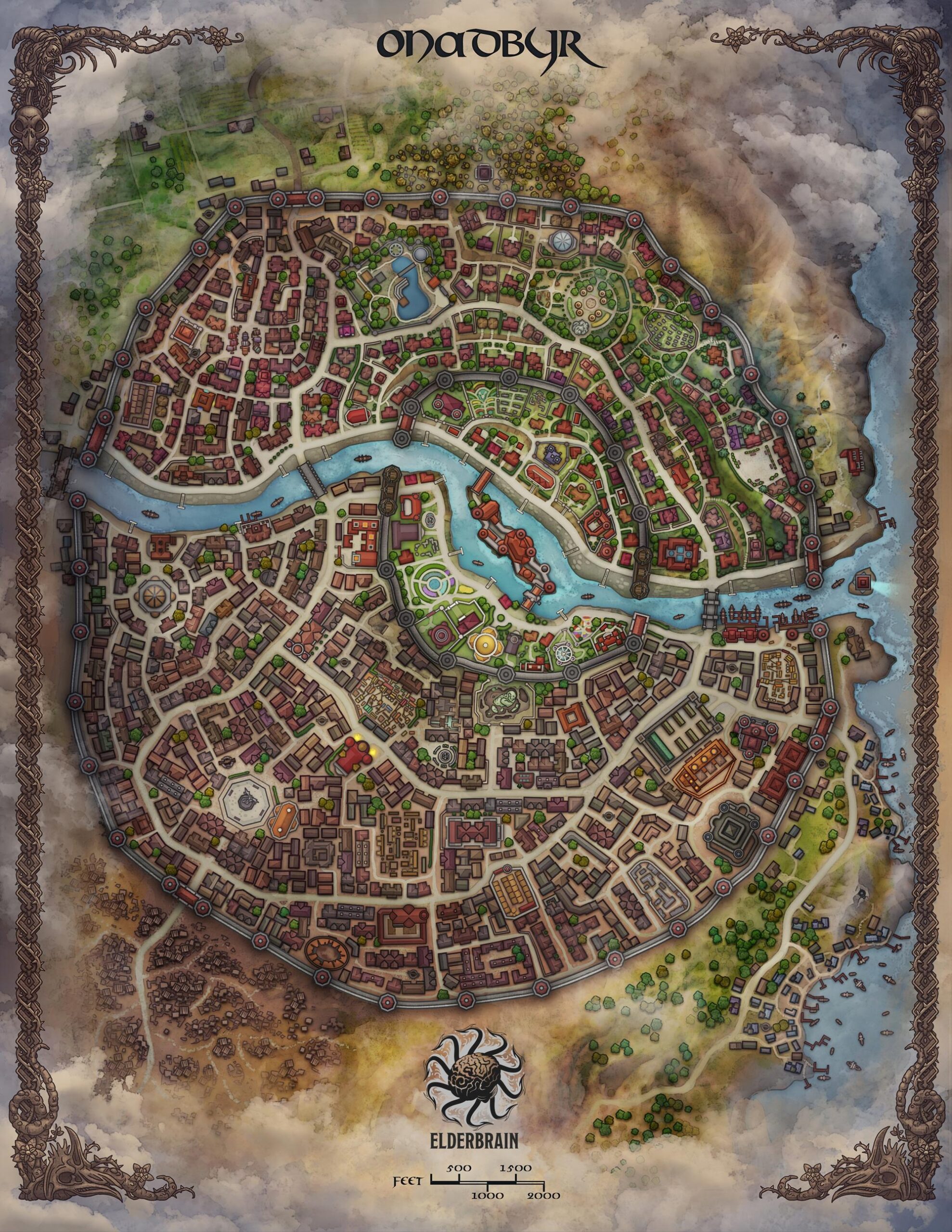 OC It Took Me 172 Hours To Draw And Write This Interactive City Map With 120 Locations R DnD
