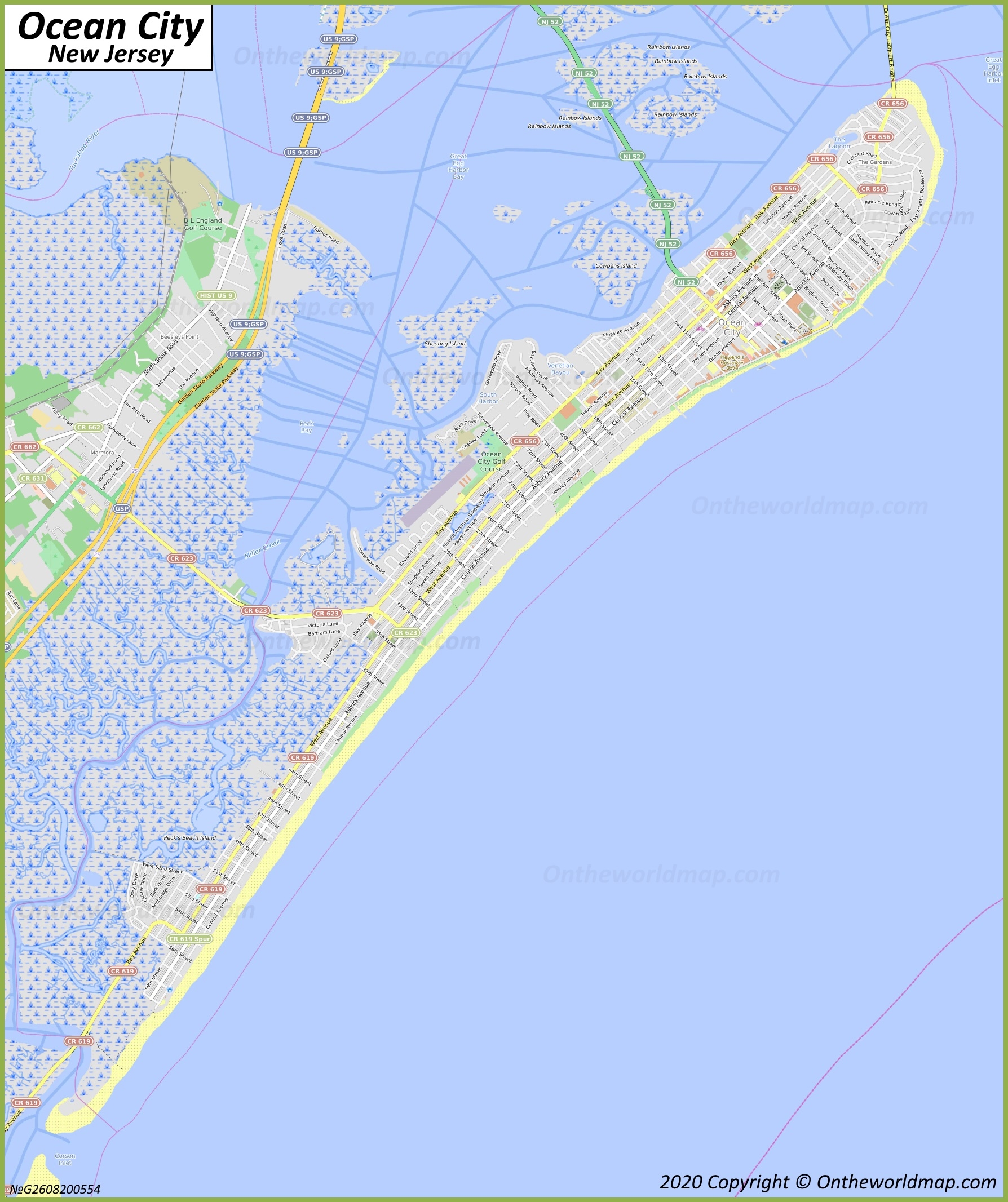 map of ocean city nj
