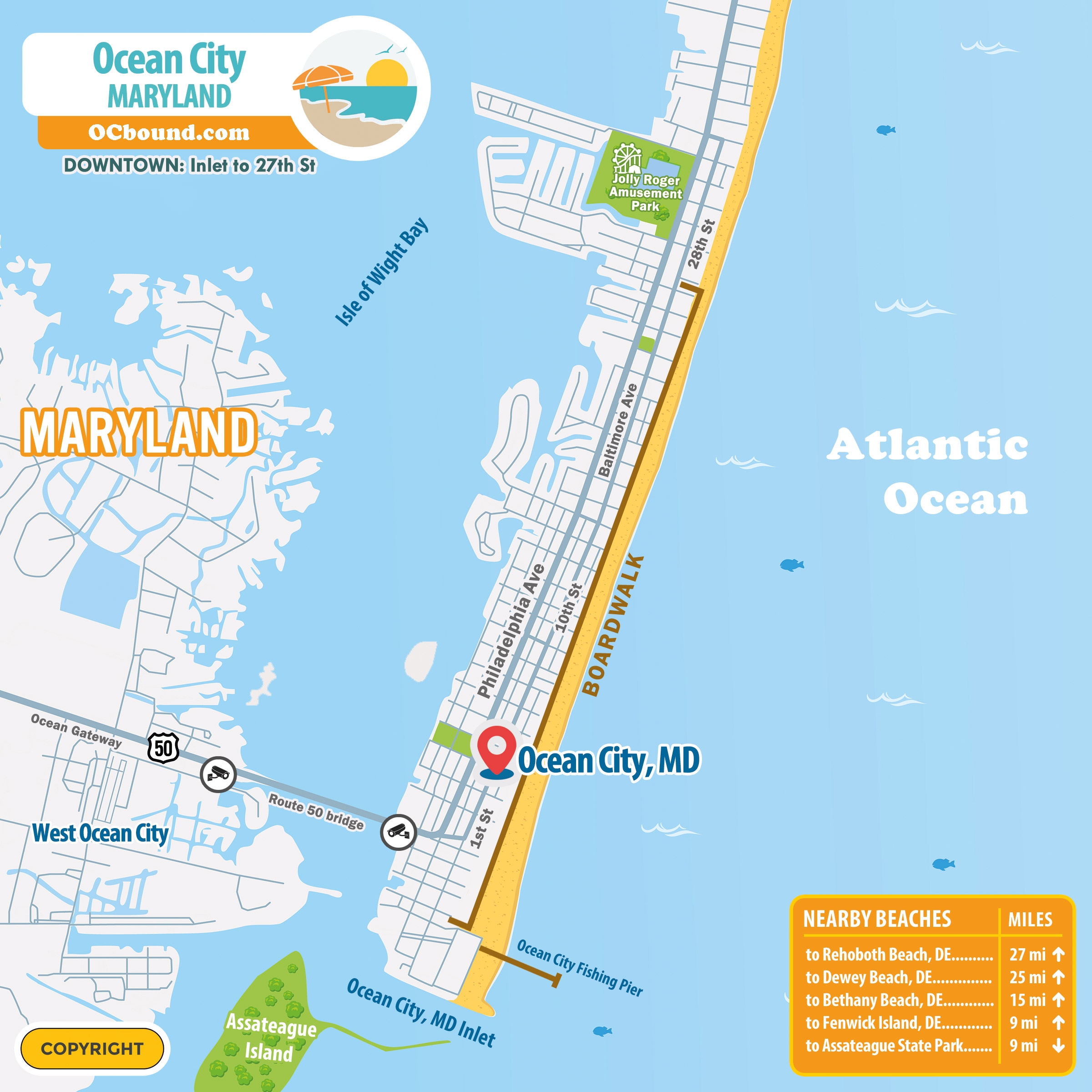 Ocean City Maryland Boardwalk Map Visit Ocean City Maryland