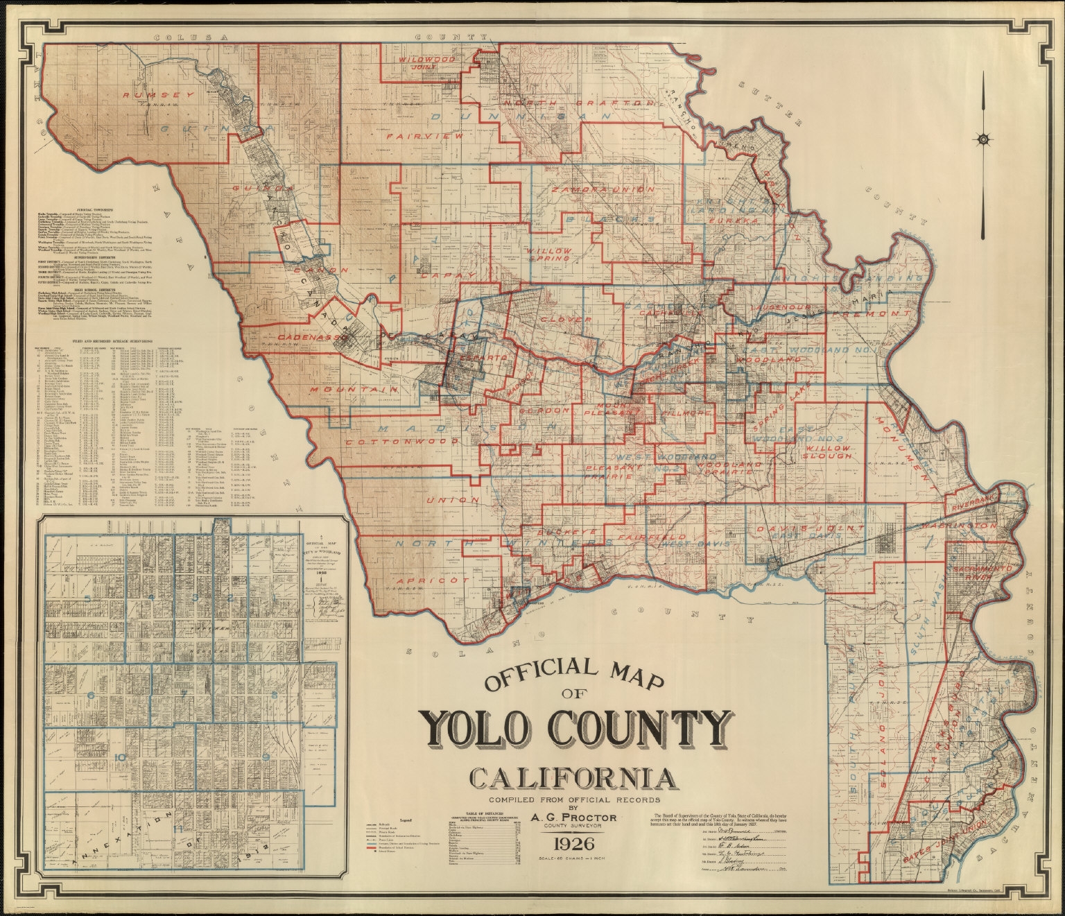 Official Map Of Yolo County California 1926 David Rumsey Historical Map Collection