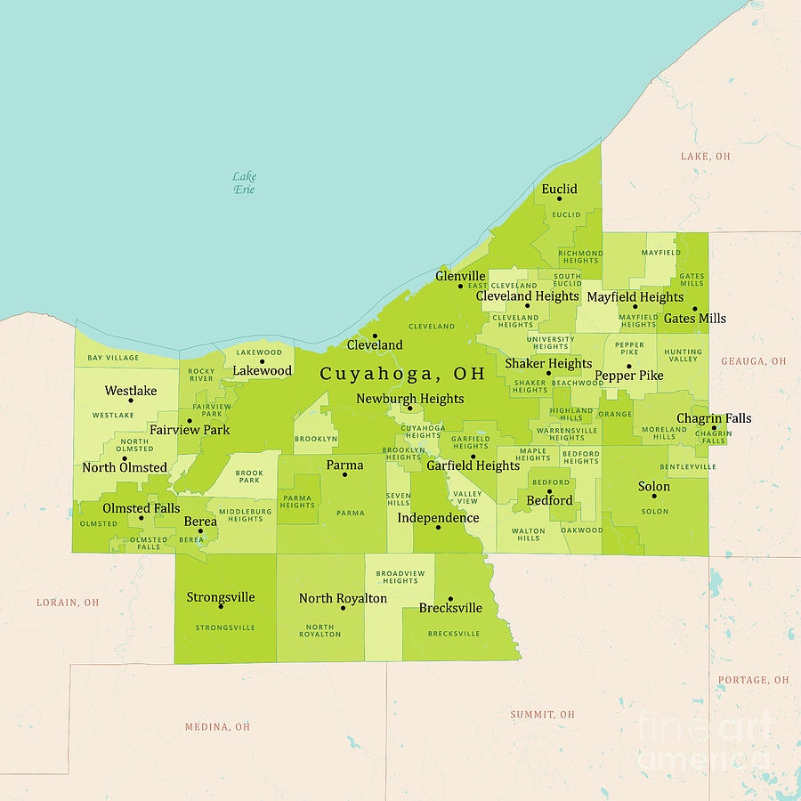OH Cuyahoga County Vector Map Green Digital Art By Frank Ramspott Fine Art America OH Cuyahoga County Vector Map Green Digital Art By Frank Ramspott Fine Art America