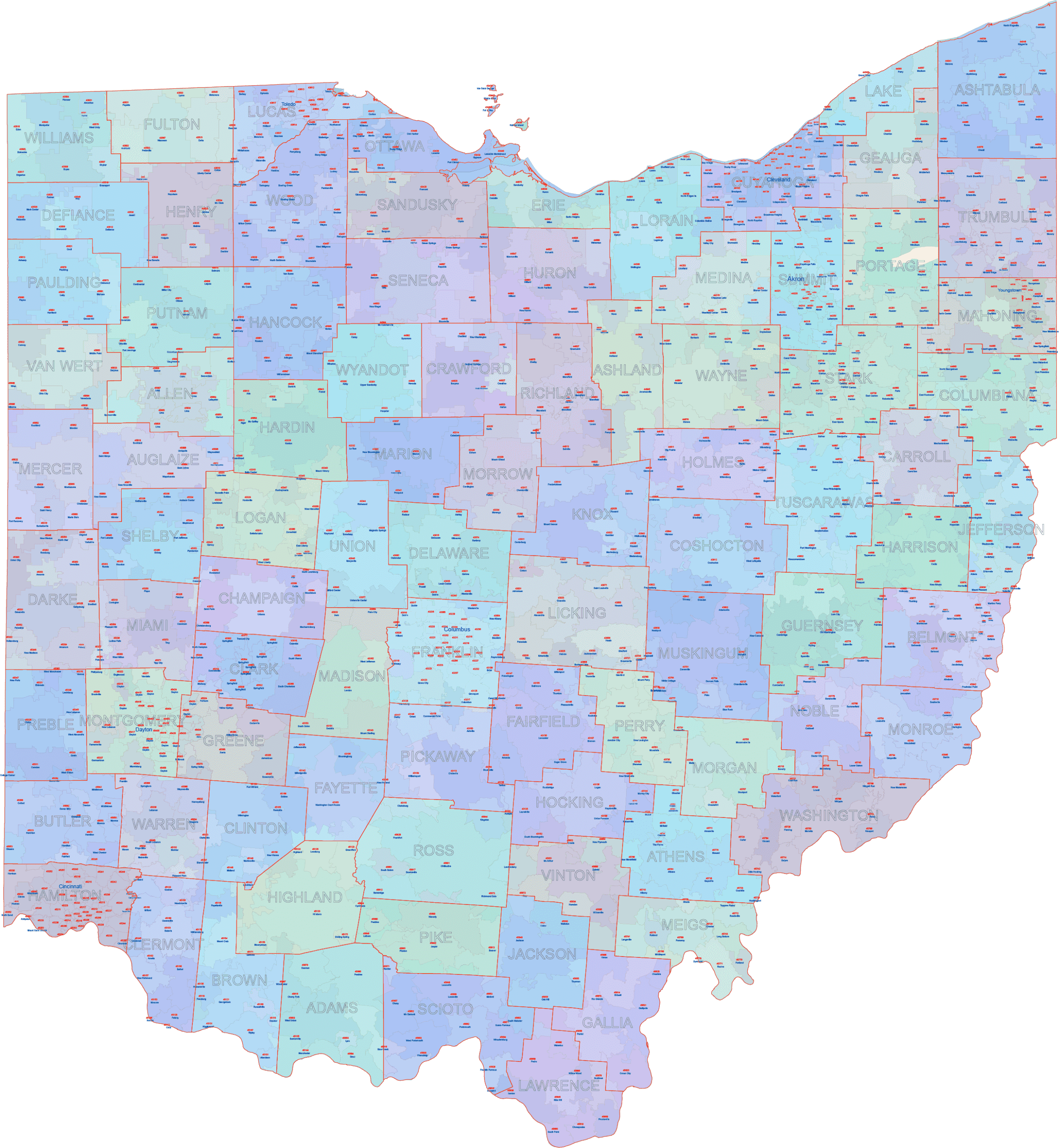 OH ZIP Code Map With Cities Counties Your vector maps OH ZIP Code Map With Cities Counties Your vector maps