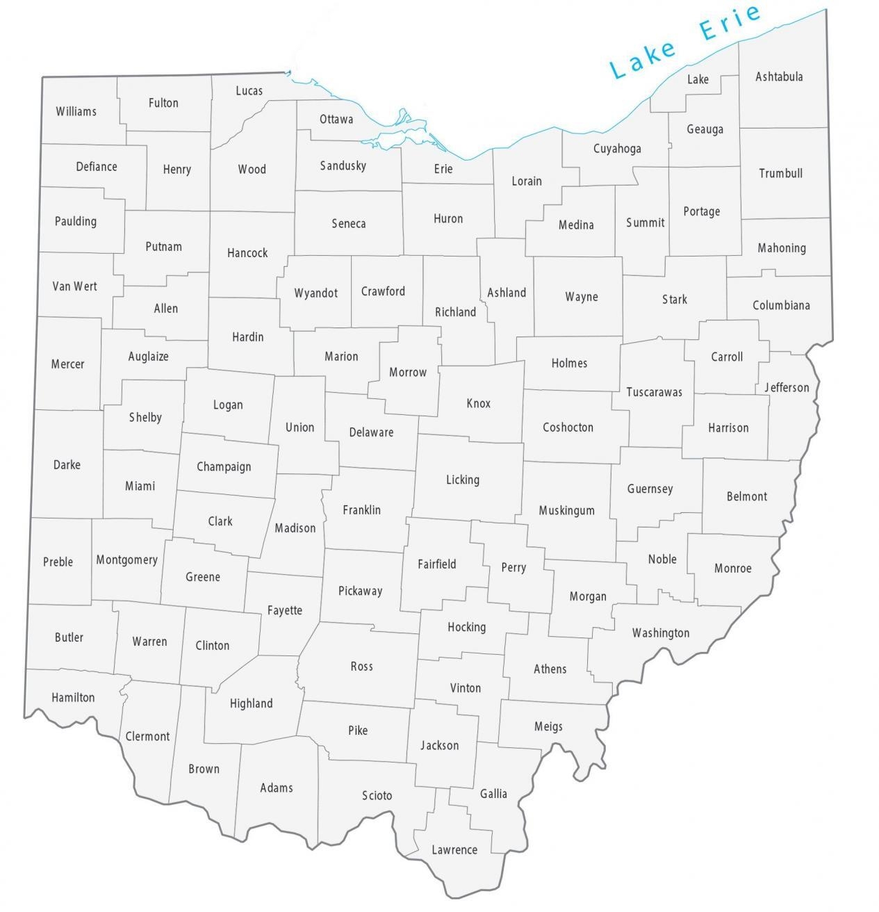 ohio state map printable