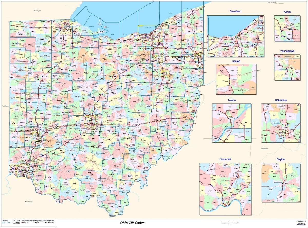 ohio county map with zip codes ohio county map with zip codes