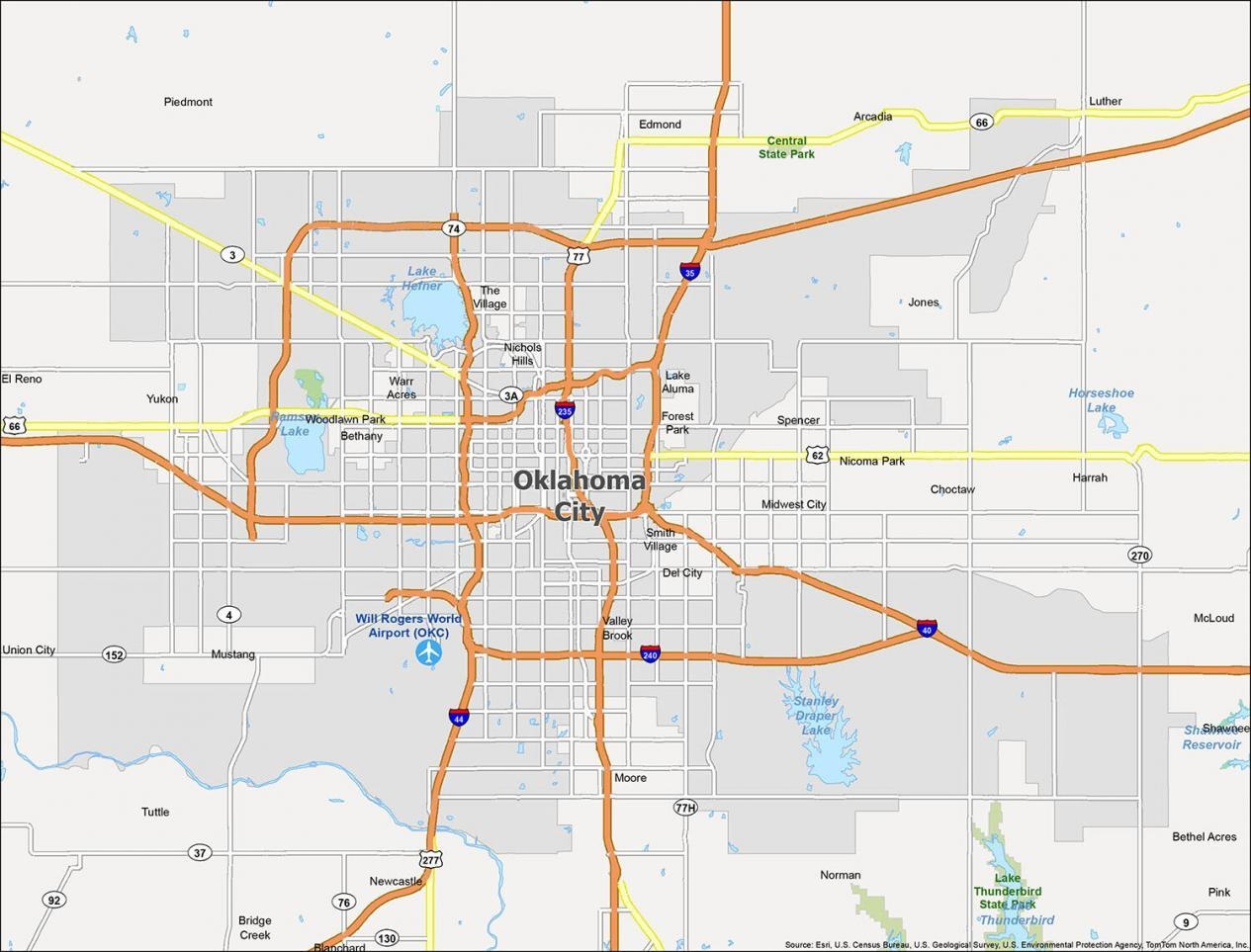 Oklahoma City Map GIS Geography