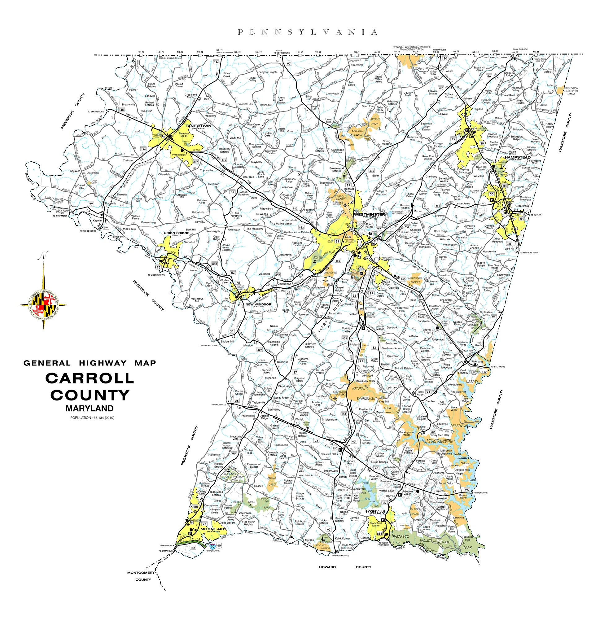 Old Maps Of Carroll Co MD 1862 Old Maps Of Carroll Co MD 1862