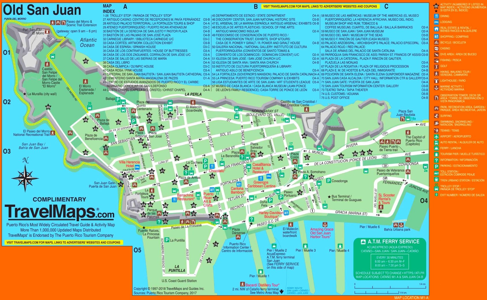 Old San Juan Tourist Map Ontheworldmap