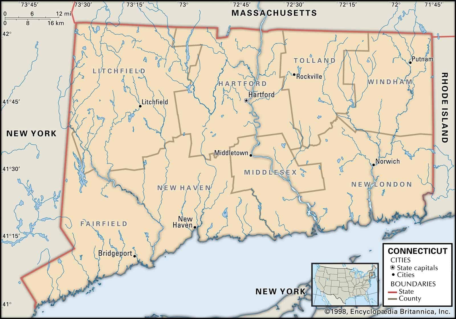 map of ct counties map of ct counties