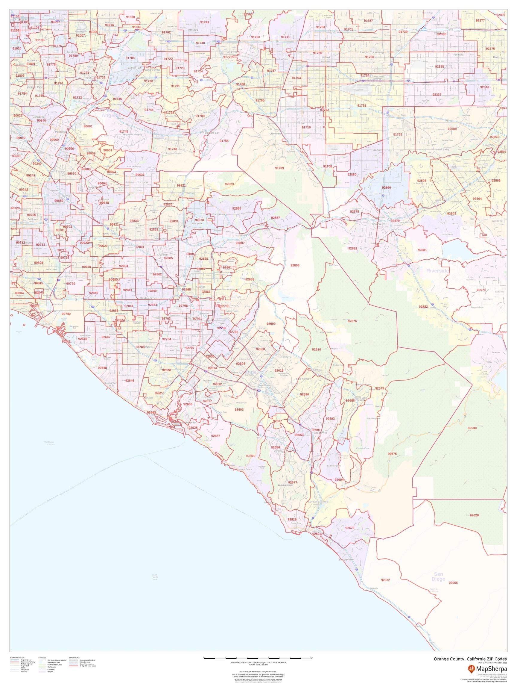 orange county zip code map orange county zip code map