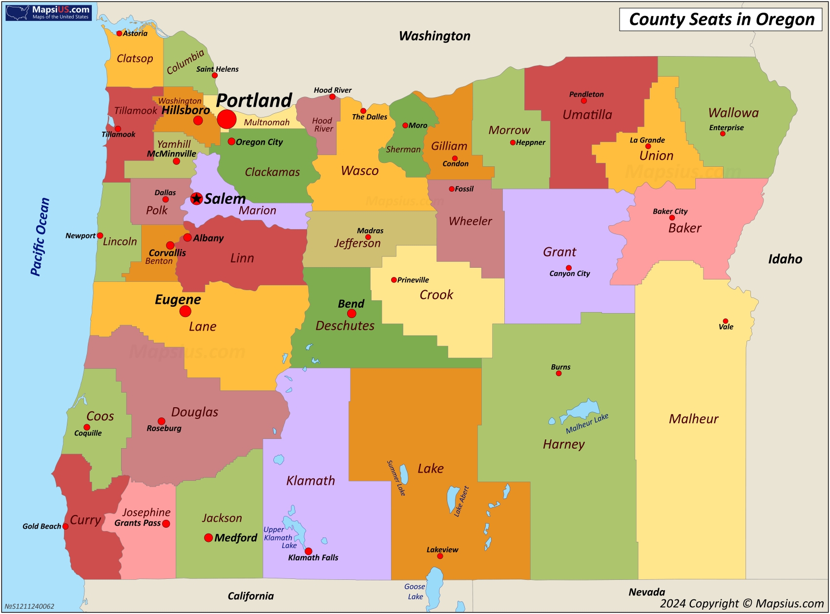 state of oregon county map with cities state of oregon county map with cities