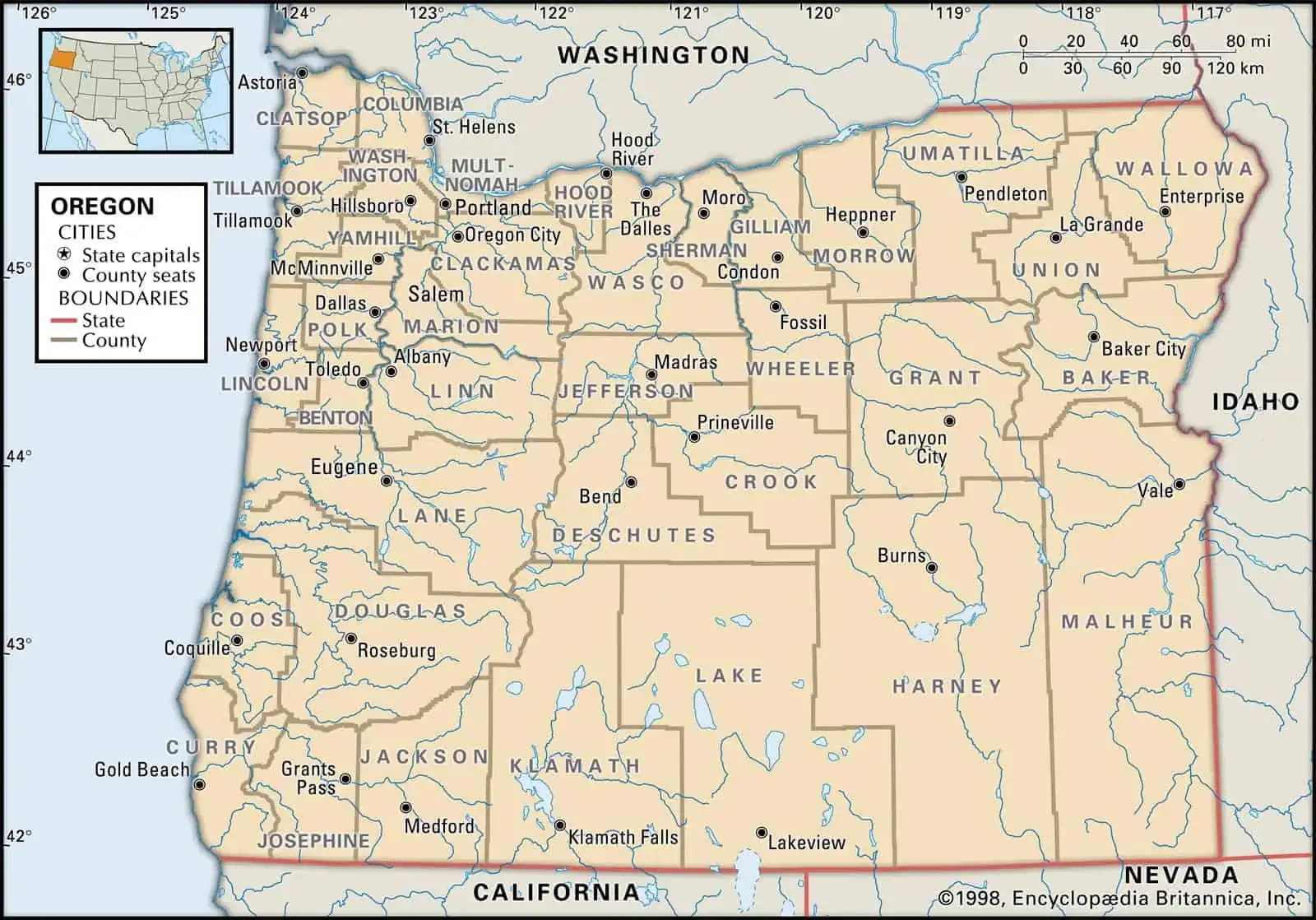 Oregon County Maps Interactive History Complete List