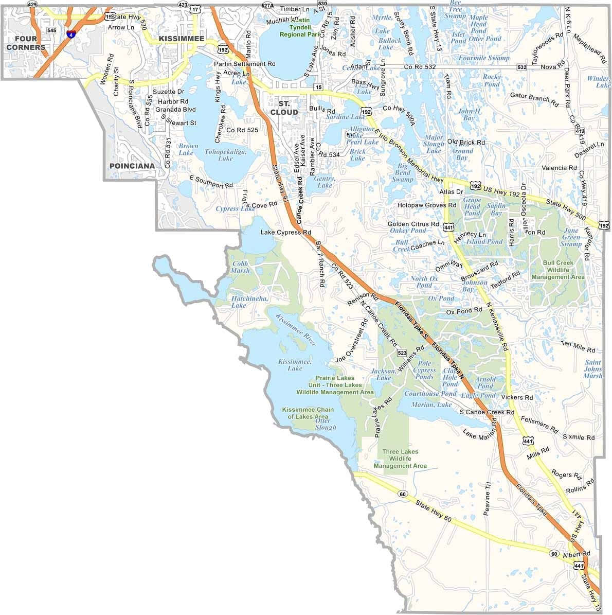 Osceola County Map Florida US County Maps Osceola County Map Florida US County Maps