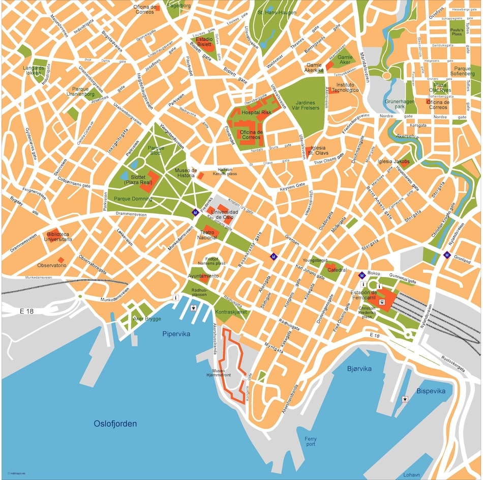 Oslo Vector Map Eps Illustrator Map Vector World Maps