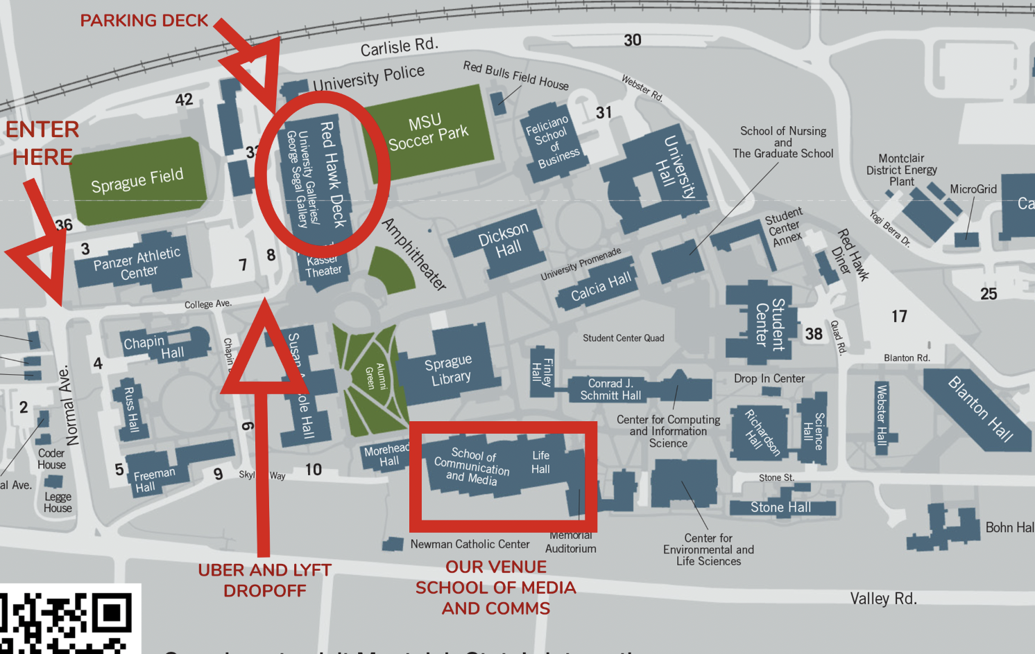 montclair state university campus map montclair state university campus map