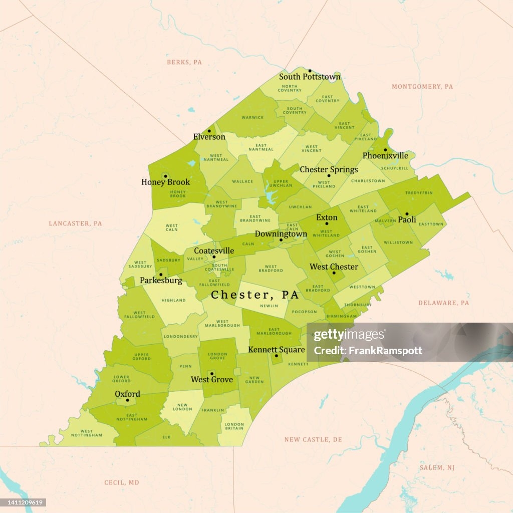 Pa Chester County Vector Map Green High Res Vector Graphic Getty Images