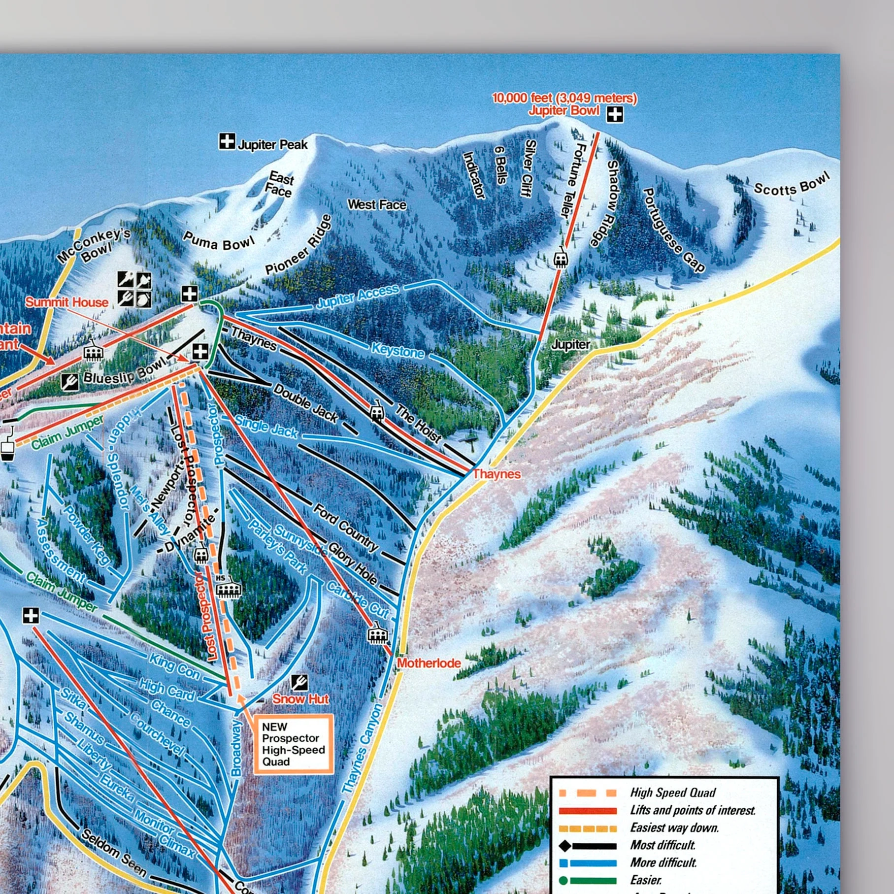 Park City Mountain Resort Licensed Trail Map Large Canvas 30 X 58 Vintage 1989 Etsy Australia