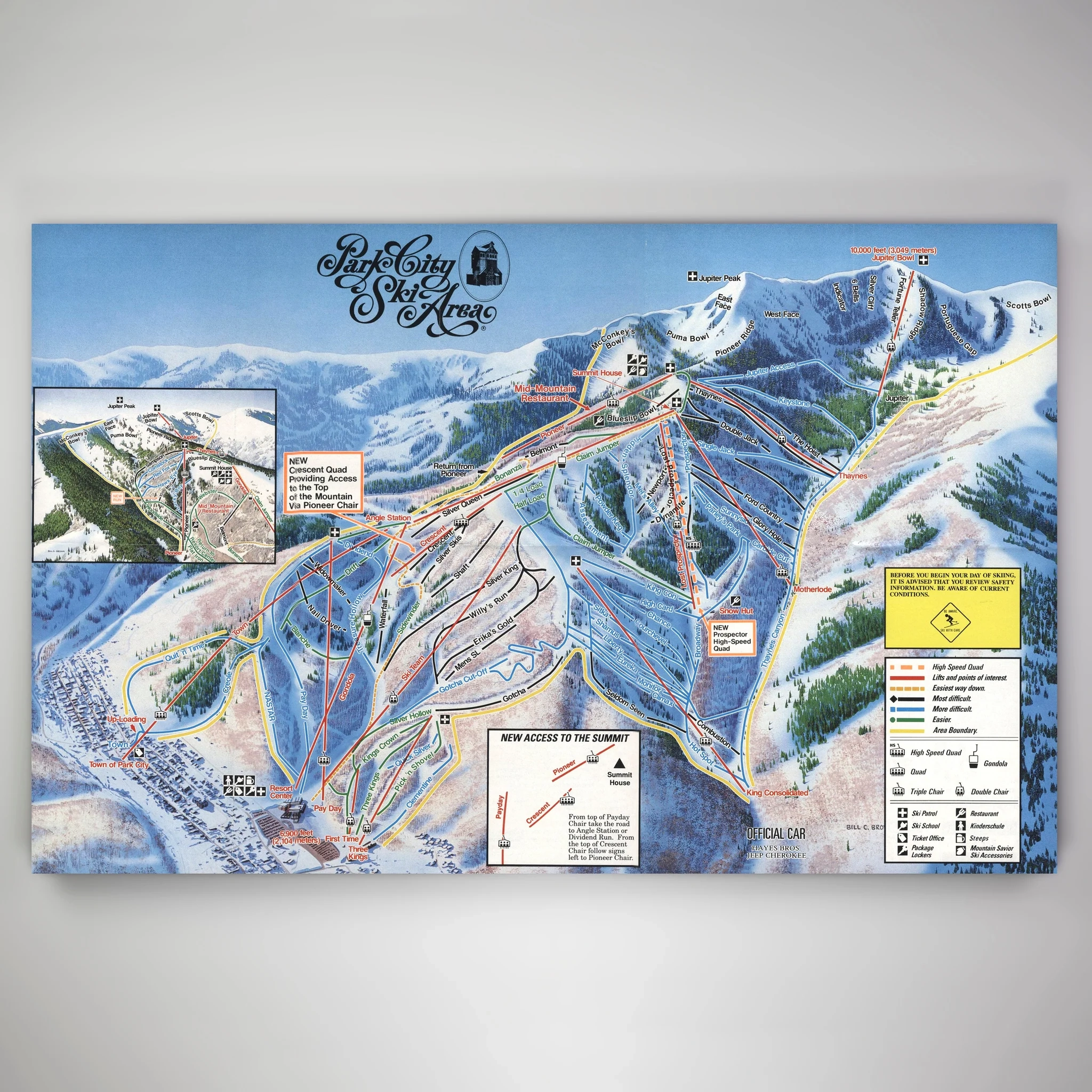 Park City Resort Map 1989