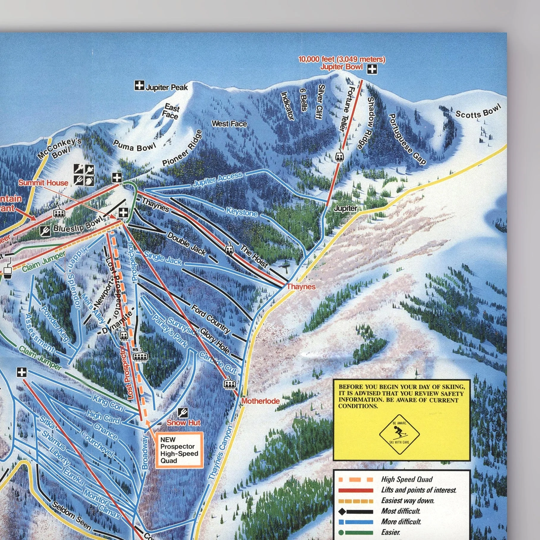 Park City Resort Map 1989 Park City Resort Map 1989