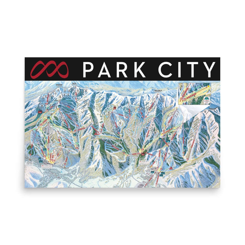 Park City Ski Resort Trail Map Poster Mtns Co